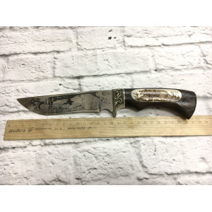 НОЖ ГАЛЕОН, СТАЛЬ 95Х18, ВЕНГЕ, ВСТАВКА КОСТЬ